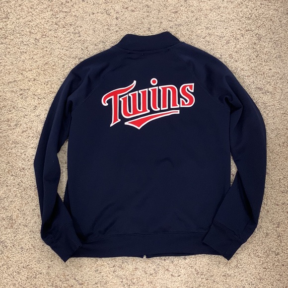 PINK  MN Twins Zippered Sweatshirt/Jacket Dark Blue Front and back Logo Baseball - Picture 4 of 5